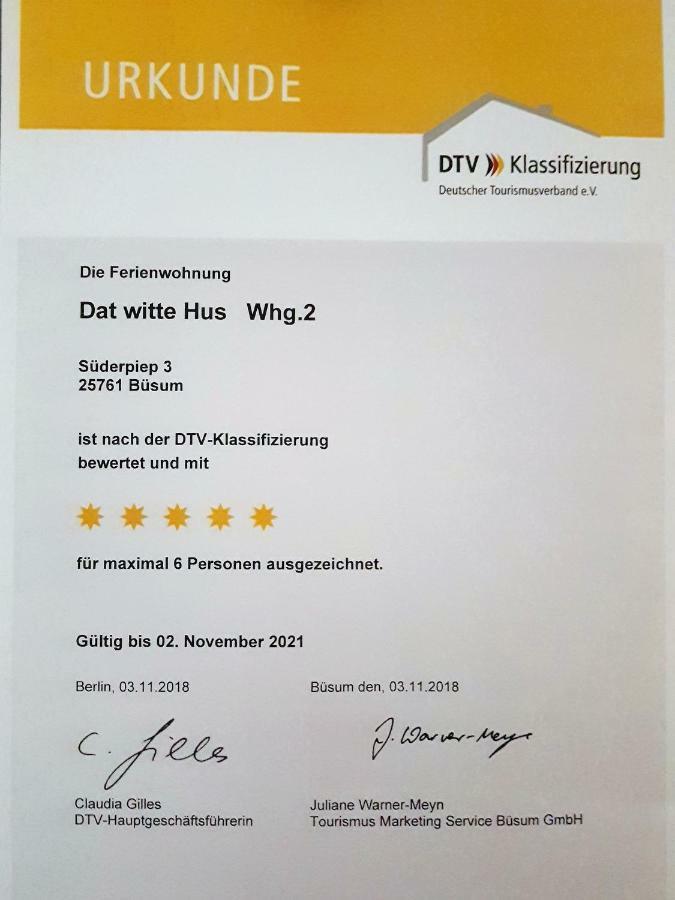 Ferienwohnung dat witte hus 2 Büsum Exterior foto
